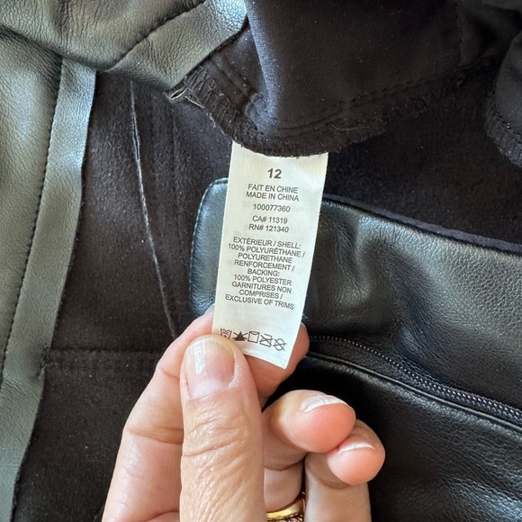 Dynamite Black Faux Leather Trousers women’s Size 12 - Picture 4 of 5